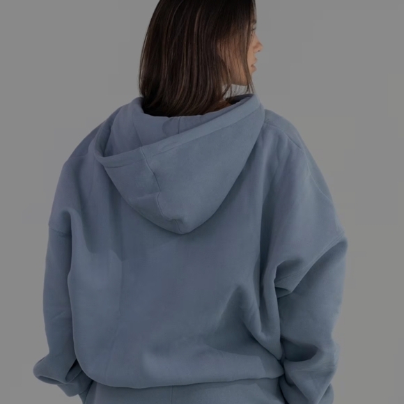 Comfrt Cloud Zip Hoodie Unisex Large Blue Willow Full Zip Oversized - Picture 2 of 9